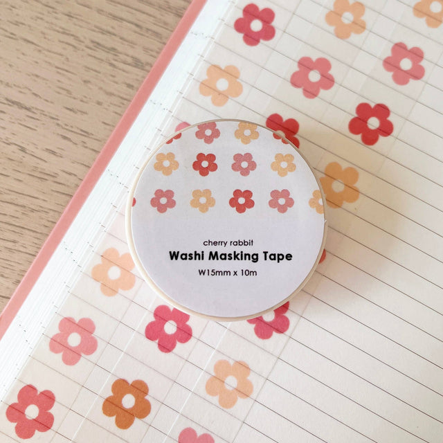 White Pastel Daisies Washi Tape