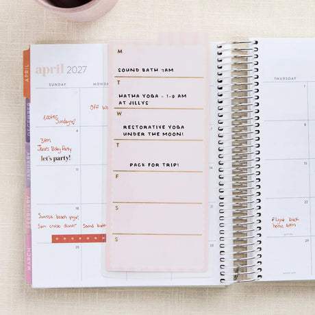 Erin Condren snap-in dashboard: Toile dashboard back used for weekly reminders