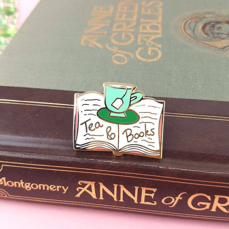 Tea & Books Enamel Pin Badge