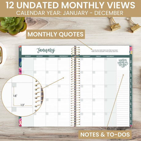 Undated Eucalyptus Weekly Monthly Planner - Bloom Daily Planners