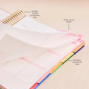 Erin Condren LifePlanner: Planner diagram showing paper, coil and tabs