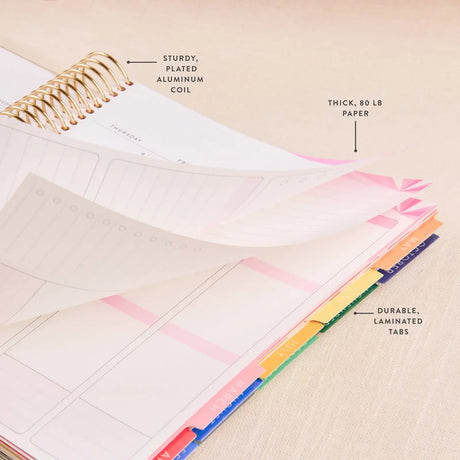 Erin Condren LifePlanner: Planner diagram showing paper, coil and tabs