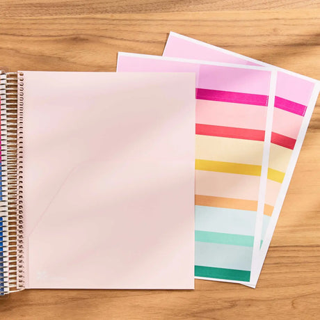 Erin Condren Petite Planner: Built-in pocket folder with colourful sticker sheets
