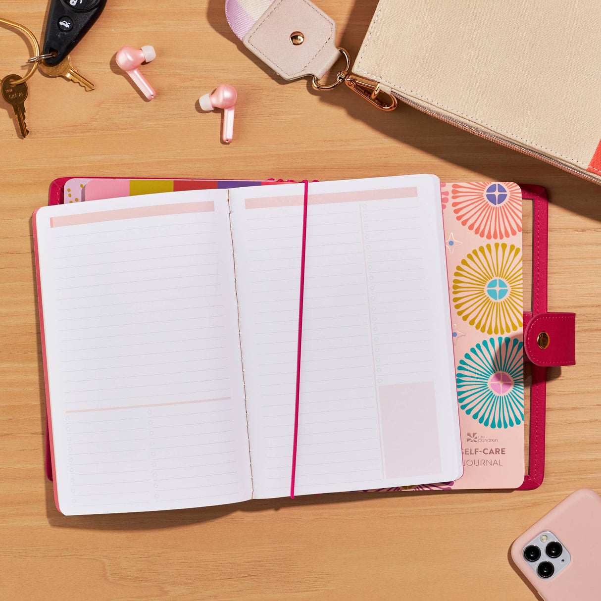 Erin Condren Fuschia Petite Planner Clear Folio