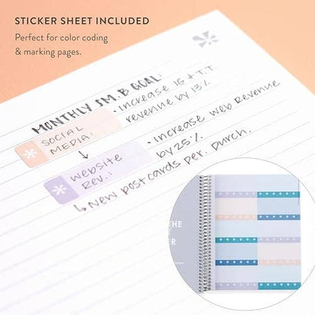 Erin Condren 7x9 Simple Checkered Coiled Notebook - Lined