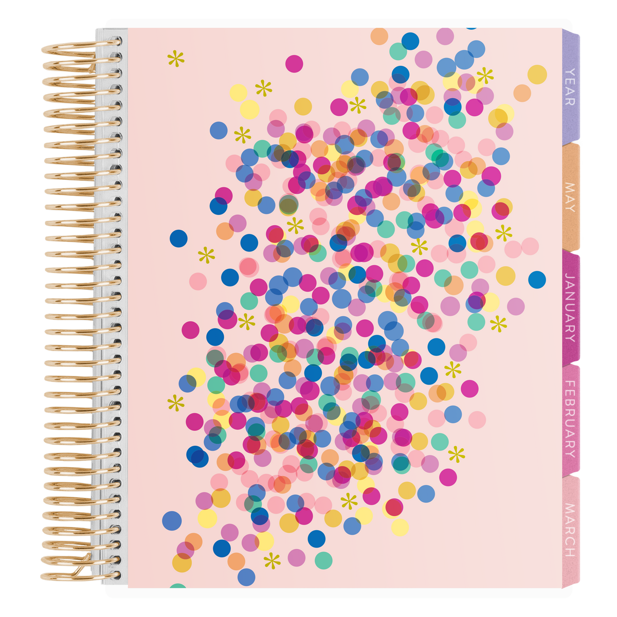 Erin Condren Metallic Confetti 2027 Vertical LifePlanner: Closed planner showing its metallic cover design
