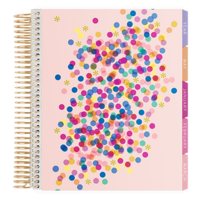 Erin Condren Metallic Confetti 2027 Vertical LifePlanner: Closed planner showing its metallic cover design