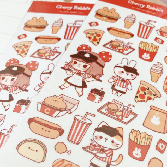 Burger Cafe Washi Stickers by Cherry Rabbit