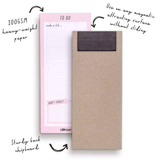 Carpe Diem Ballerina Pink Magnetic To Do List Notepad