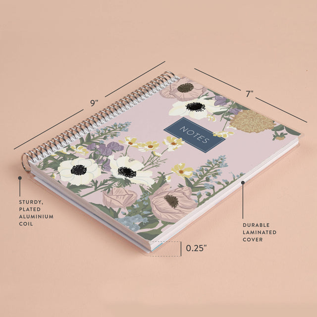 Erin Condren 7x9 Bouquet Coiled Notebook - Lined