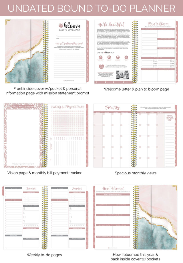 Undated Daily Planner - Bloom Daily Planners