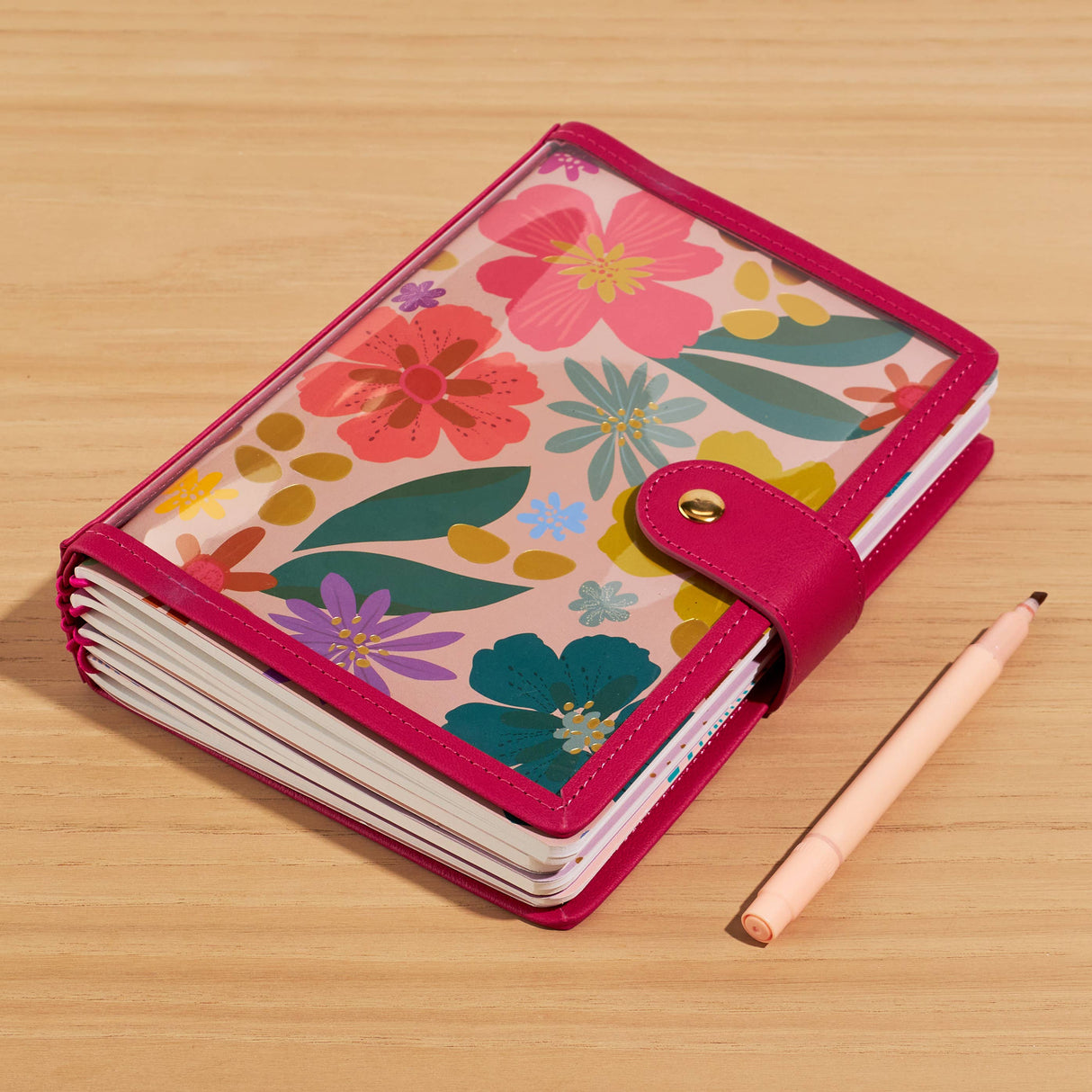 Erin Condren Fuschia Petite Planner Clear Folio