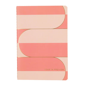 Erin Condren Year In Preview Waveform Petite Planner - Goal setting Notebook with a pink and beige cover on a white background