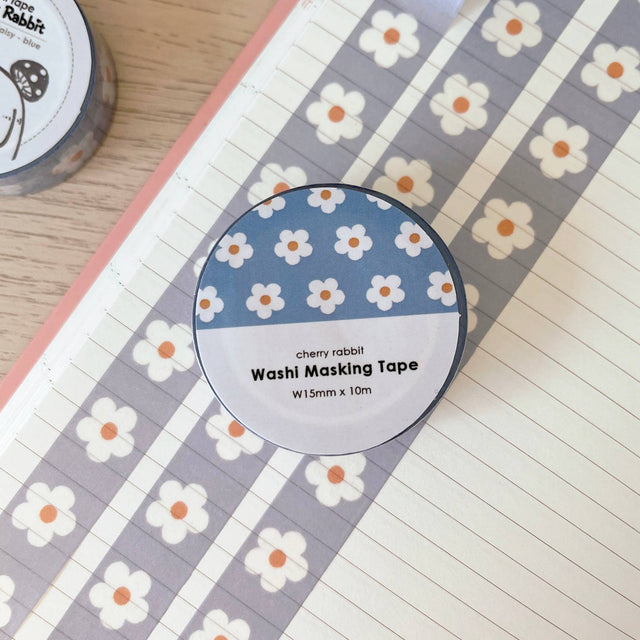 Blue Pastel Daisies Washi Tape