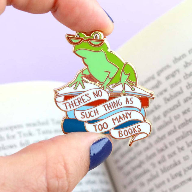 There's No Such Thing As Too Many Books Lapel Pin