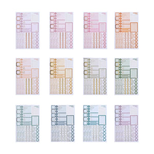 Erin Condren sticker book: Overview of twelve Toile sticker sheets
