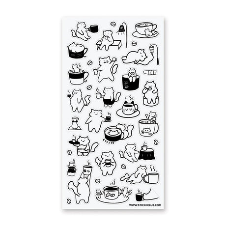 STICKII Caffeine Cats 2 Sticker Sheet