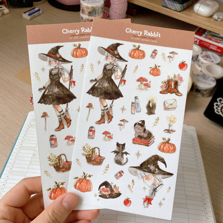 Autumn's Witch Washi Stickers by Cherry Rabbit