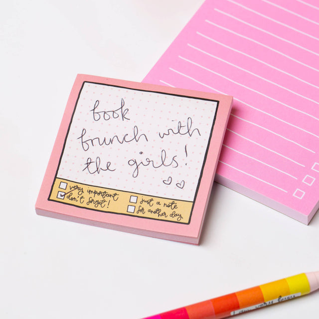 Pink Grid Memo Pad