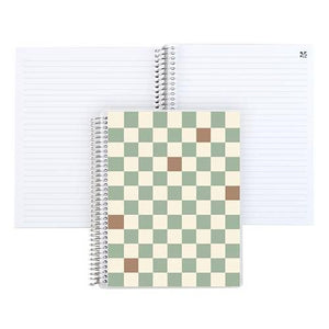Erin Condren 7x9 Simple Checkered Coiled Notebook - Lined