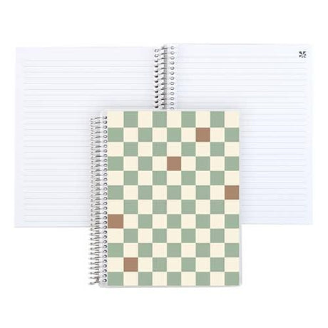 Erin Condren 7x9 Simple Checkered Coiled Notebook - Lined