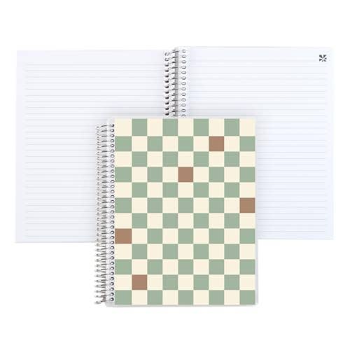 Erin Condren 7x9 Simple Checkered Coiled Notebook - Lined