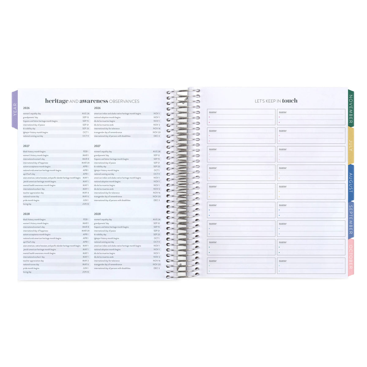Erin Condren LifePlanner: Contacts and reference pages