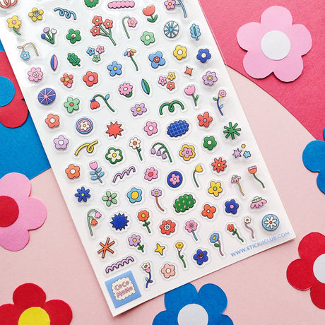 STICKII Fun Florals sticker sheet detail
