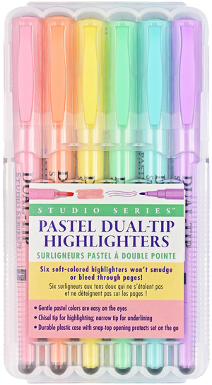 Dual-Tip Pastel Highlighters - Set of 6 - Studio Series