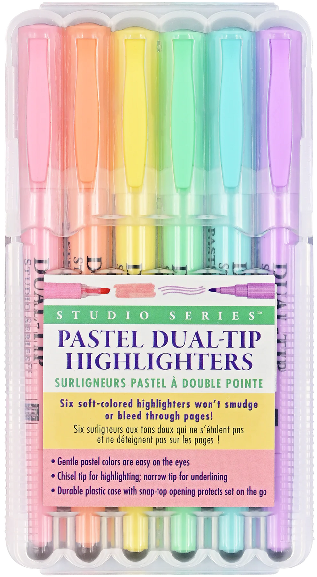 Dual-Tip Pastel Highlighters - Set of 6 - Studio Series