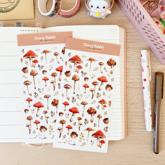 Mushroom Washi Paper Stickers