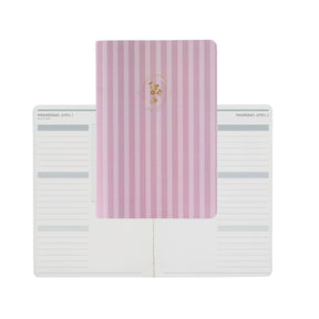 Erin Condren Q2 Daily Bouquet Petite Planner - Dated Apr 2026-Jun 2026 Pink striped planner with a logo on a white background