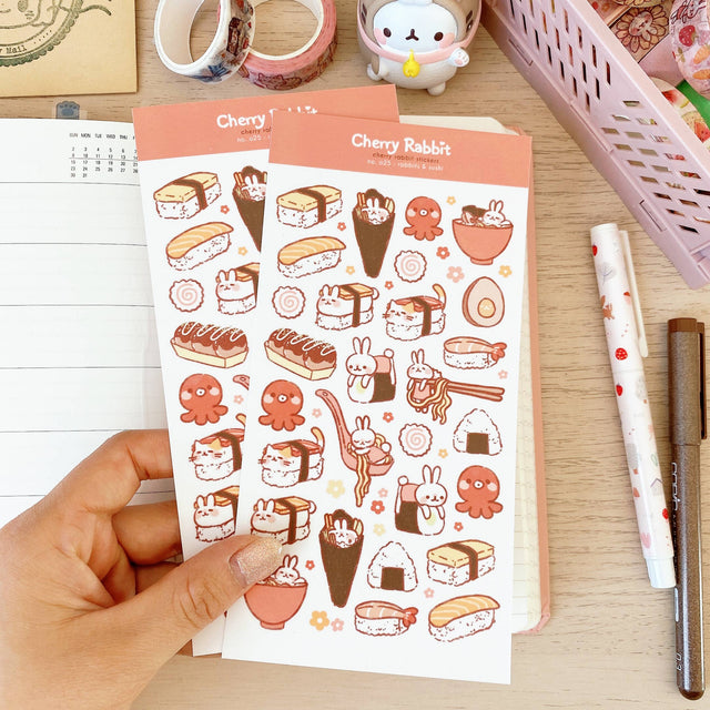 Sushi & Rabbits Washi Stickers by Cherry Rabbit