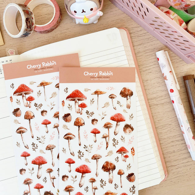 Mushroom Washi Paper Stickers