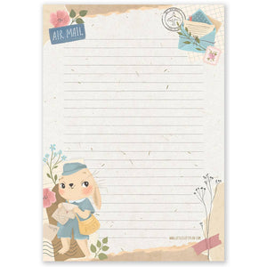 A5 Bunny Mail Notepad by Little Lefty Lou back