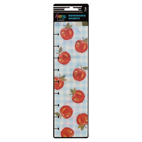 Happy Planner Fruit Stand Classic Bookmarks Pack with apple and teacher design on a white background