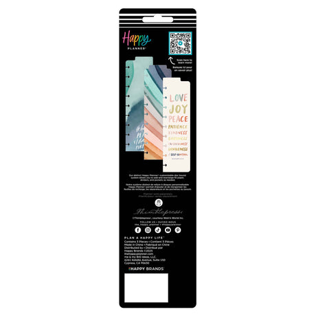 Packaging of Happy Planner accessories with colorful designs on a white background