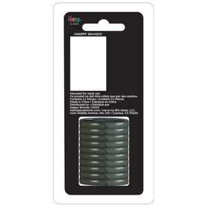 Packaging of Happy Brands product with black background and white text