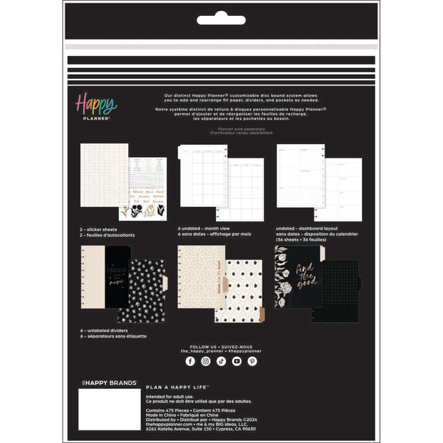 Happy Planner Modern Craft Classic Extension Pack - Undated Dashboard 6-Months