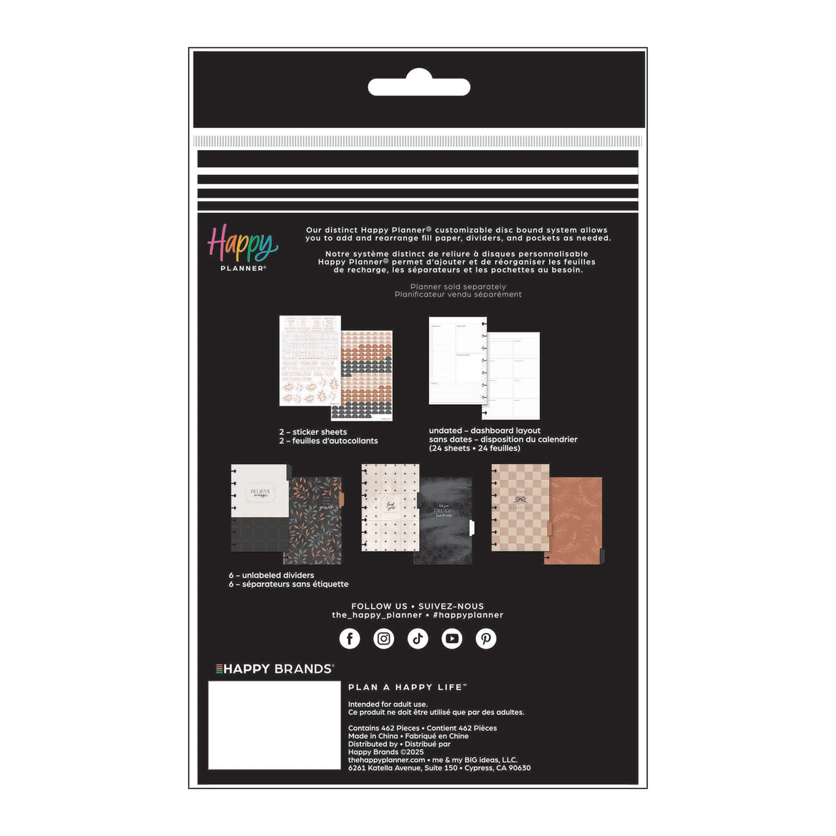 Happy Planner Modern Charm Mini Extension Pack - Dashboard Layout