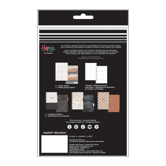 Happy Planner Modern Charm Mini Extension Pack - Dashboard Layout