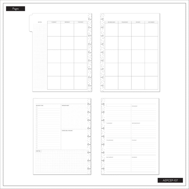 Happy Planner Spring Tapestry Classic Extension Pack - Undated Dashboard 6-months