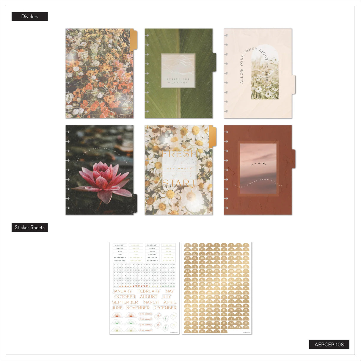 Happy Planner Modern Nature Classic Extension Pack - Undated Vertical 6-months