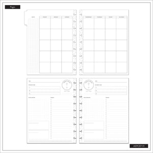 Modern Balance Classic calendar grids and structured Daily planning pages