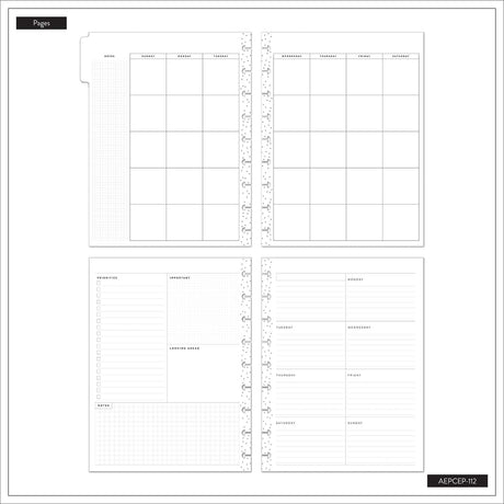 Shadow Fields Classic Dashboard monthly calendar and weekly planning pages