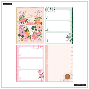 Petal Press floral vision boards with goals and plans sections