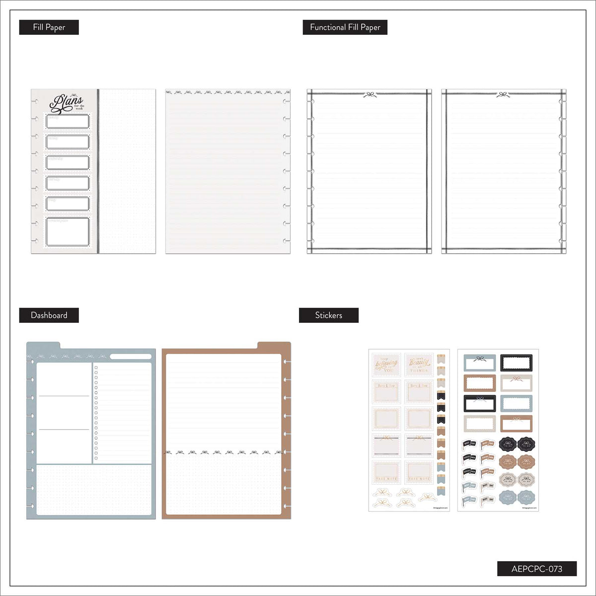 Haven & Heart filler paper, dashboard layouts and planner stickers