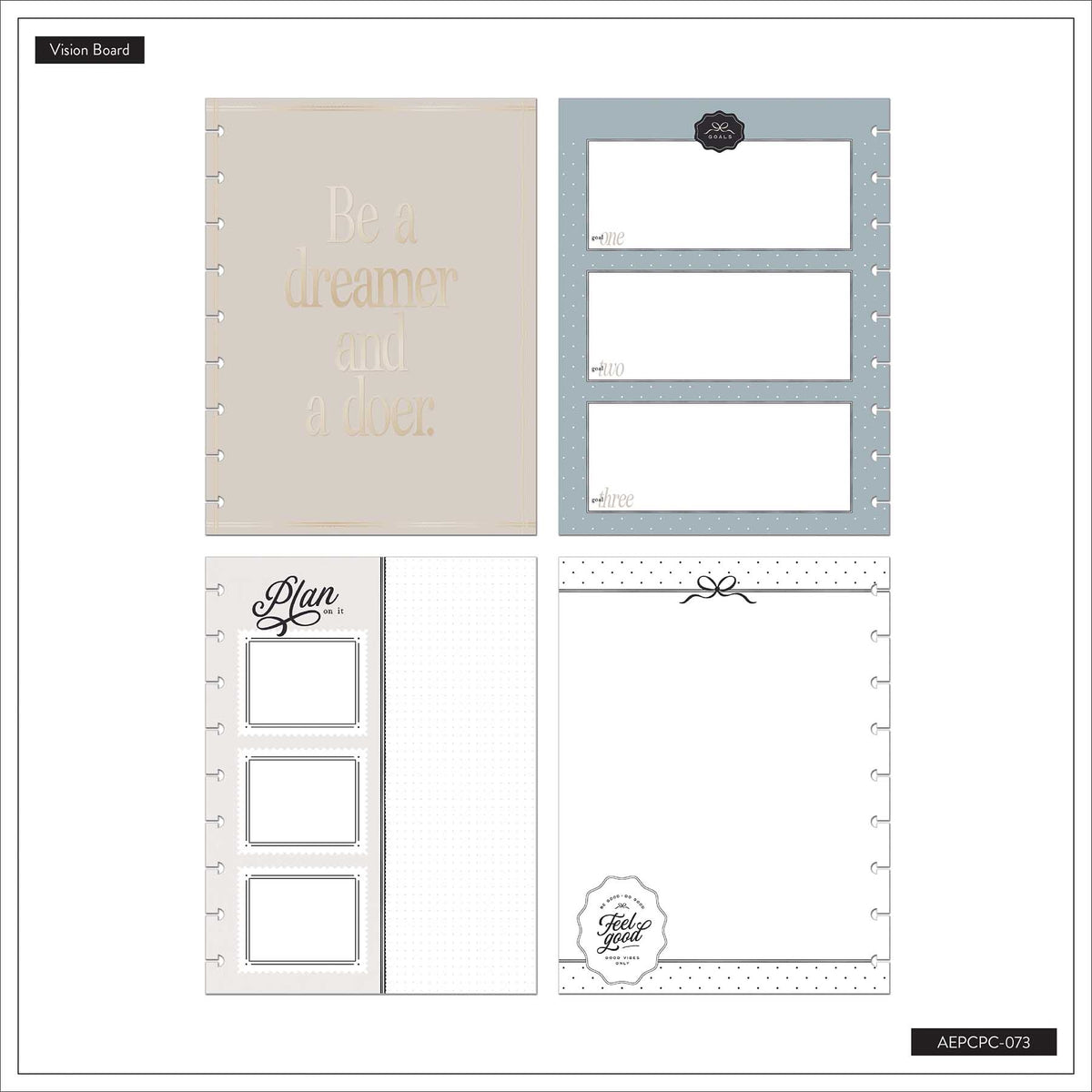Haven & Heart vision boards with quote and decorative planning boxes