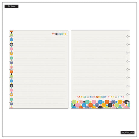 Happy Planner Happy Optimistic Outlines Classic Fill Paper - Lined