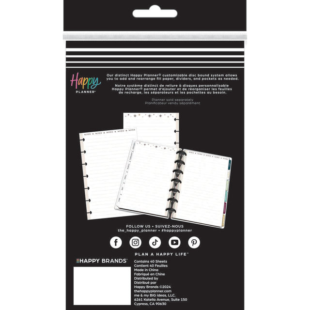 Happy Planner Modern Craft Mini Fill Paper  - Lined